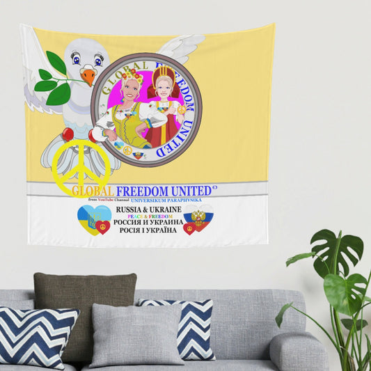 Tapestry Global Freedom United Women Ukraina & Russia Old Peace Yellow