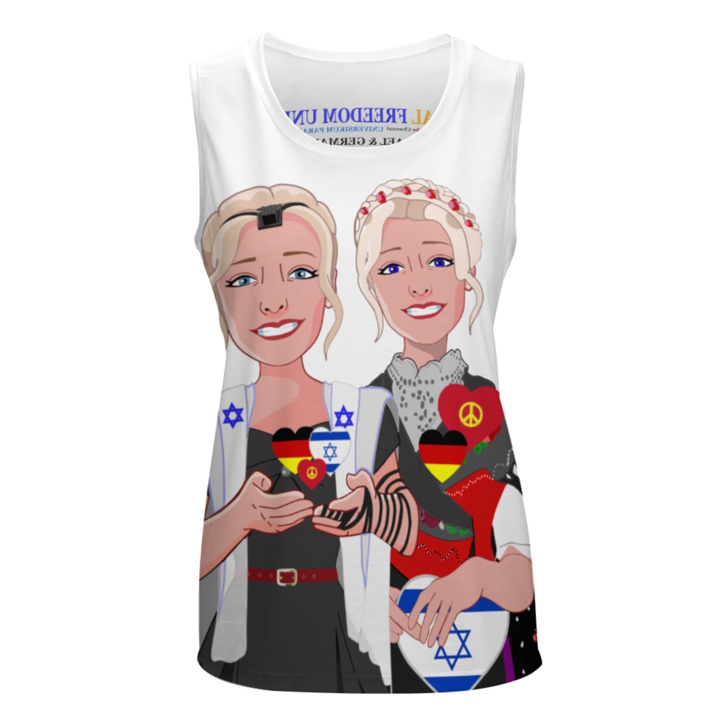 Crewneck Halter Vest GLOBAL FREEDOM UNITED© Women Israel & Germany Big